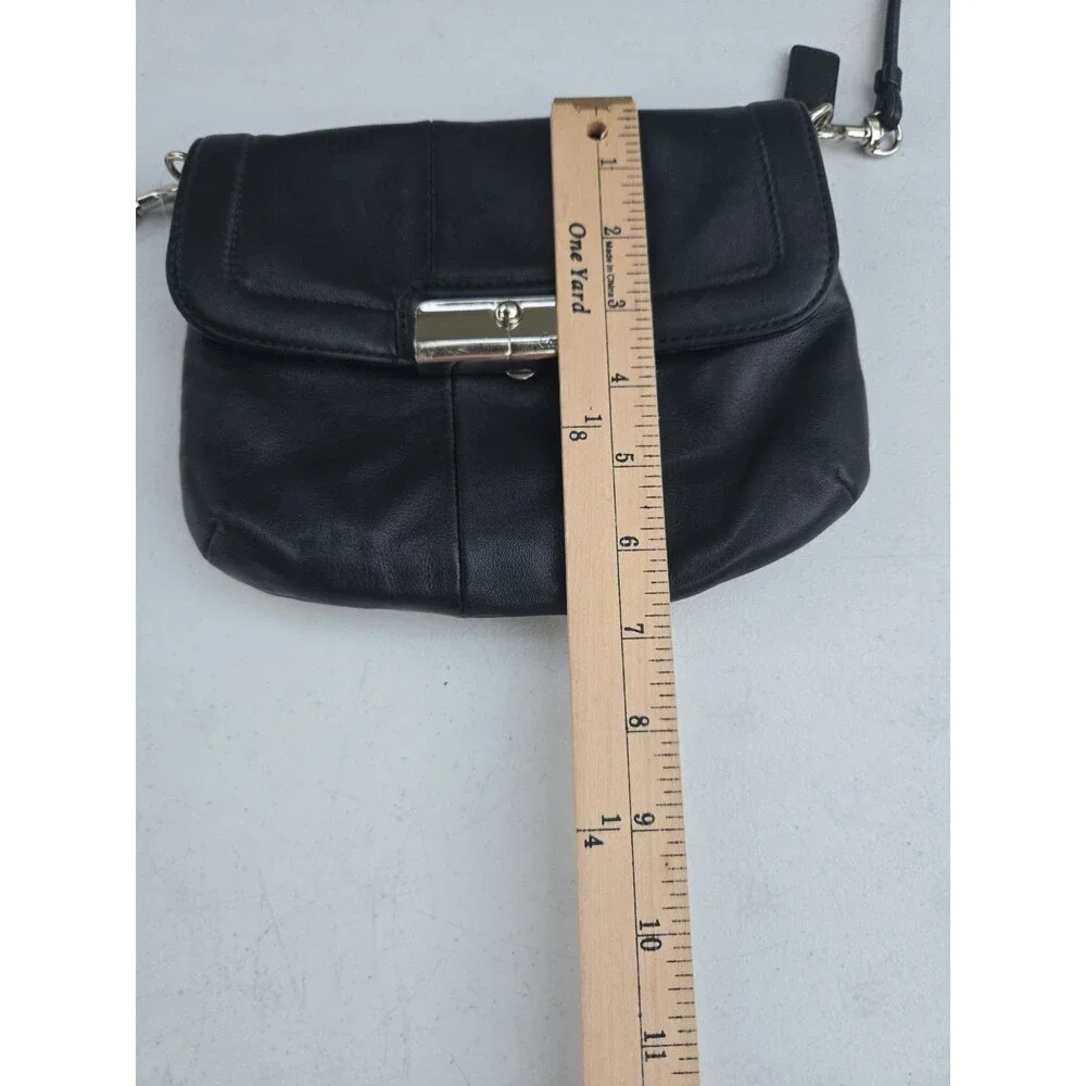 Coach Kristin Black Leather Crossbody Wallet Bag Purse Vintage